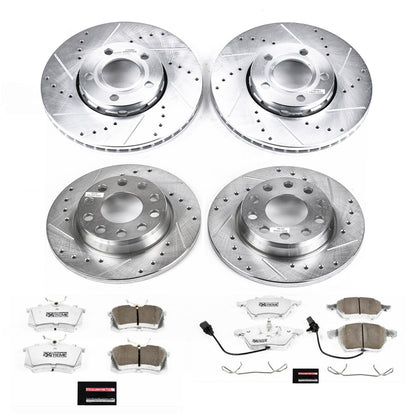 PowerStop Front & Rear Z26 Street Warrior Brake Kit | Audi A4 Quattro (04-06) (K7917-26)