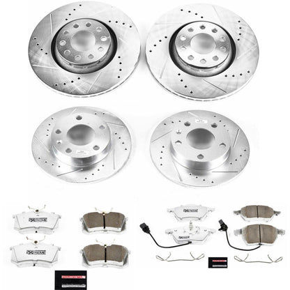 PowerStop Front & Rear Z26 Street Warrior Brake Kit | Audi A4 Quattro (04-05) (K7919-26)