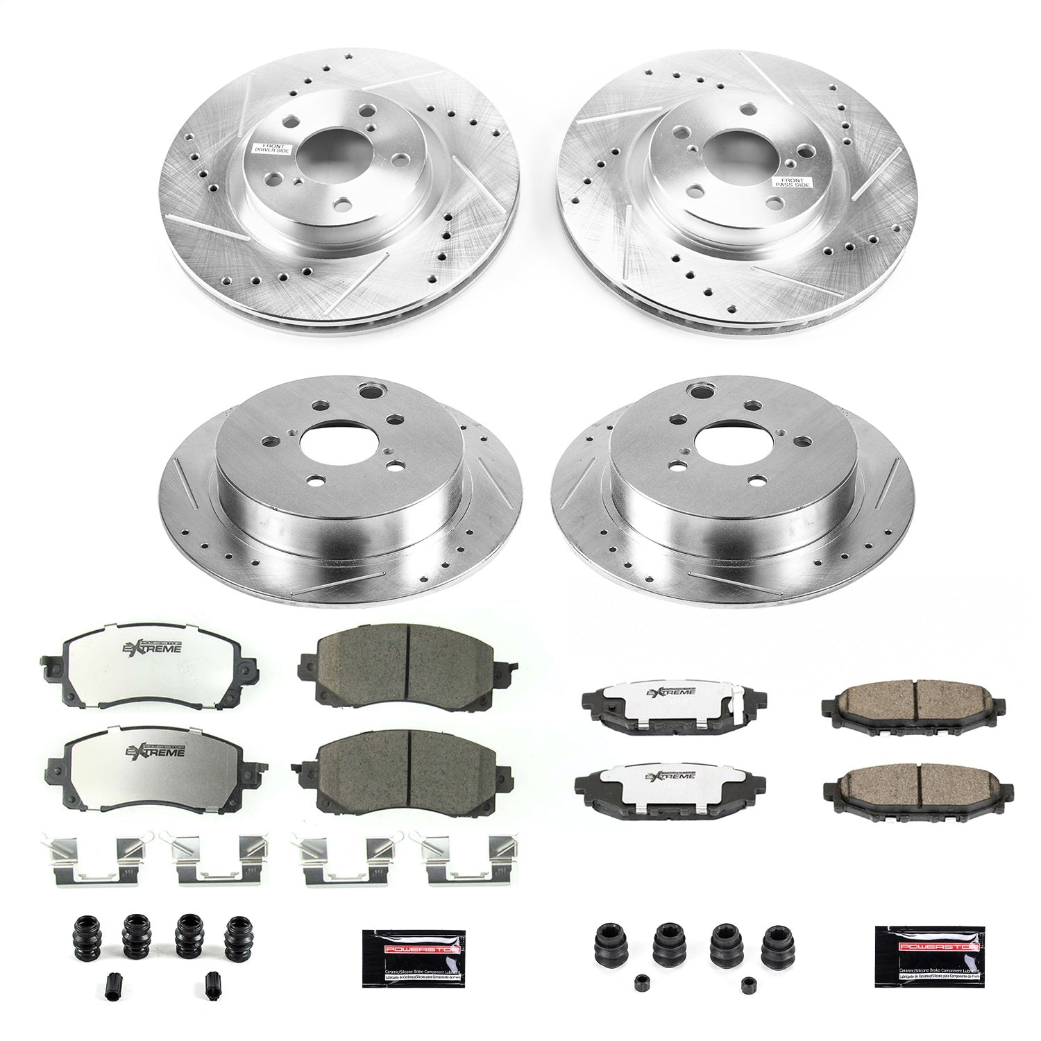 PowerStop Front & Rear Z26 Street Warrior Brake Kit | Subaru Impreza (17-19) (K7926-26)
