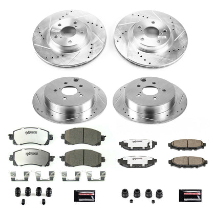 PowerStop Front & Rear Z26 Street Warrior Brake Kit | Subaru Impreza (17-19) (K7926-26)