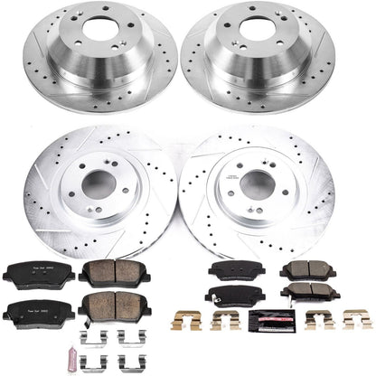 PowerStop Front & Rear Z23 Evolution Sport Brake Kit | Hyundai Santa Fe Sport (13-18) (K8009)
