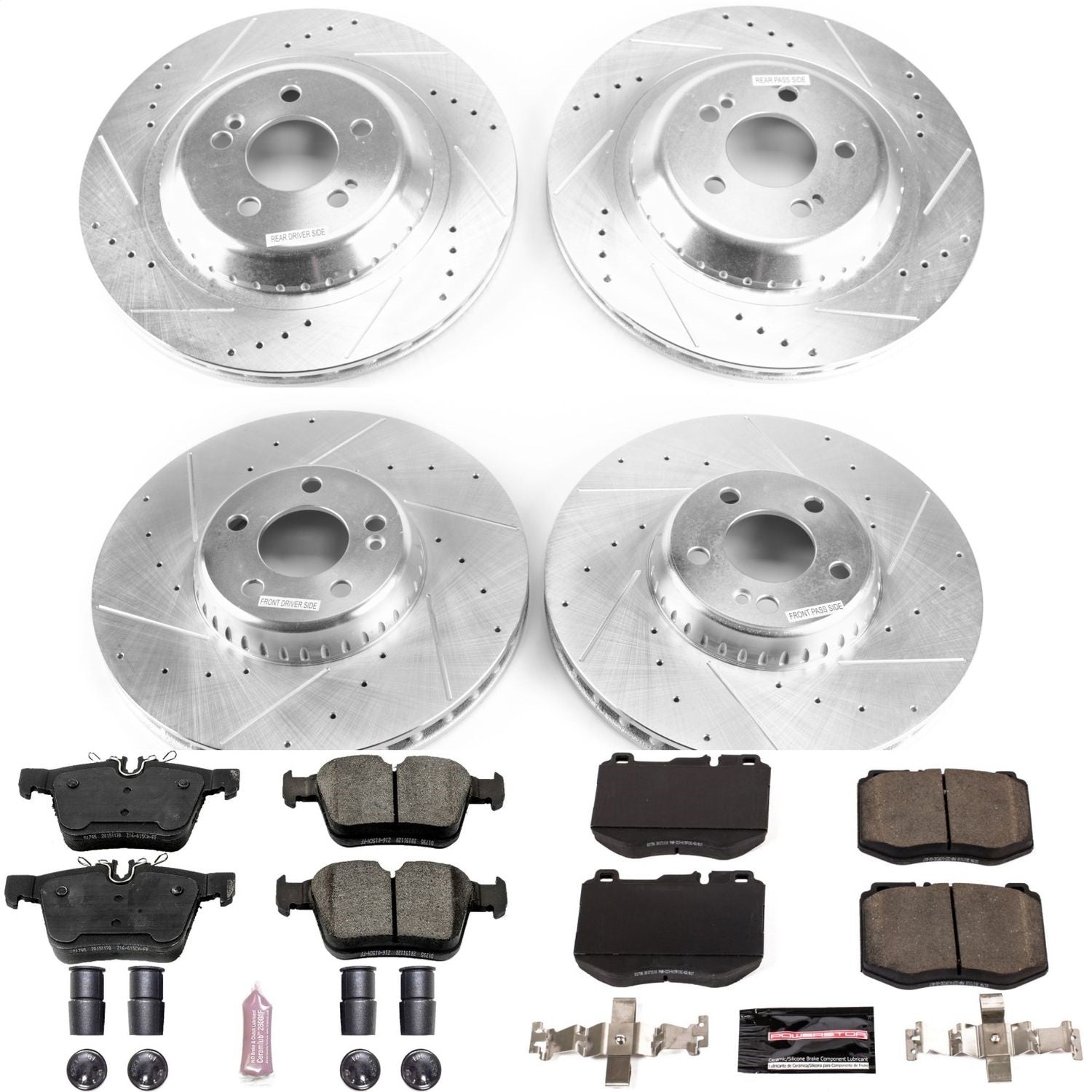 PowerStop Front & Rear Z23 Evolution Sport Brake Kit | Mercedes-Benz C350e (18) (K8050)