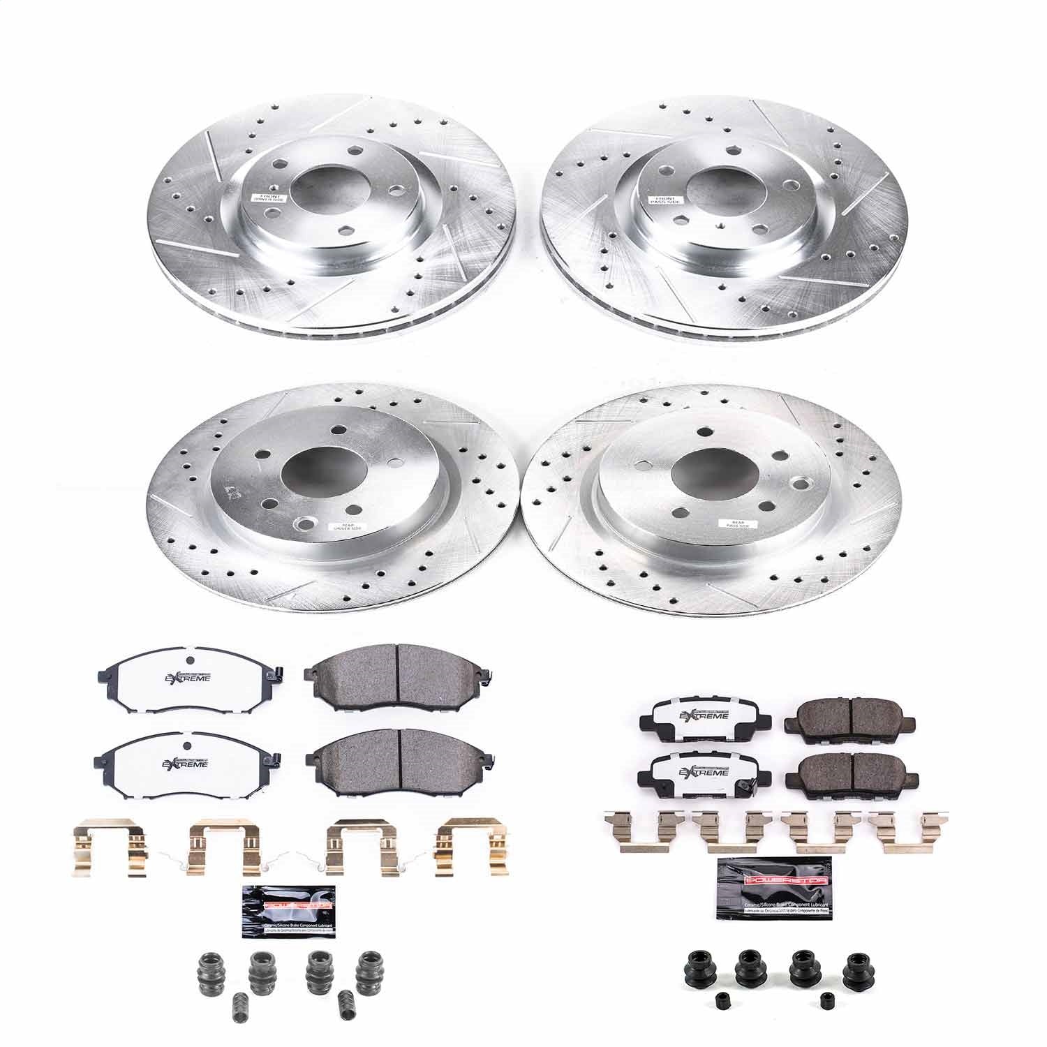PowerStop Z26 Street Warrior Front & Rear Brake Kit | Nissan 370Z (18-19) (K8060-26)