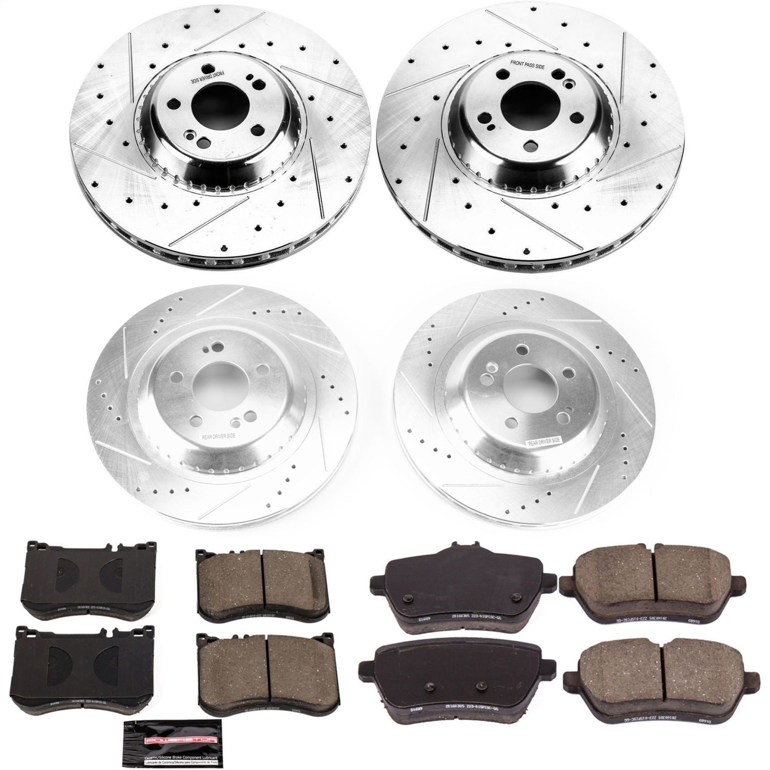 PowerStop Front & Rear Z23 Evolution Sport Brake Kit | Mercedes-Benz S550e (15-17) (K8102)