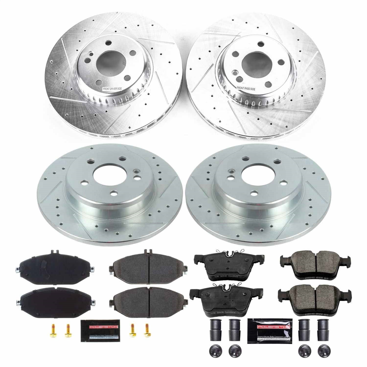 PowerStop Z23 Evolution Sport Front & Rear Brake Kit | Mercedes-Benz C300 (17-18) (K8103)