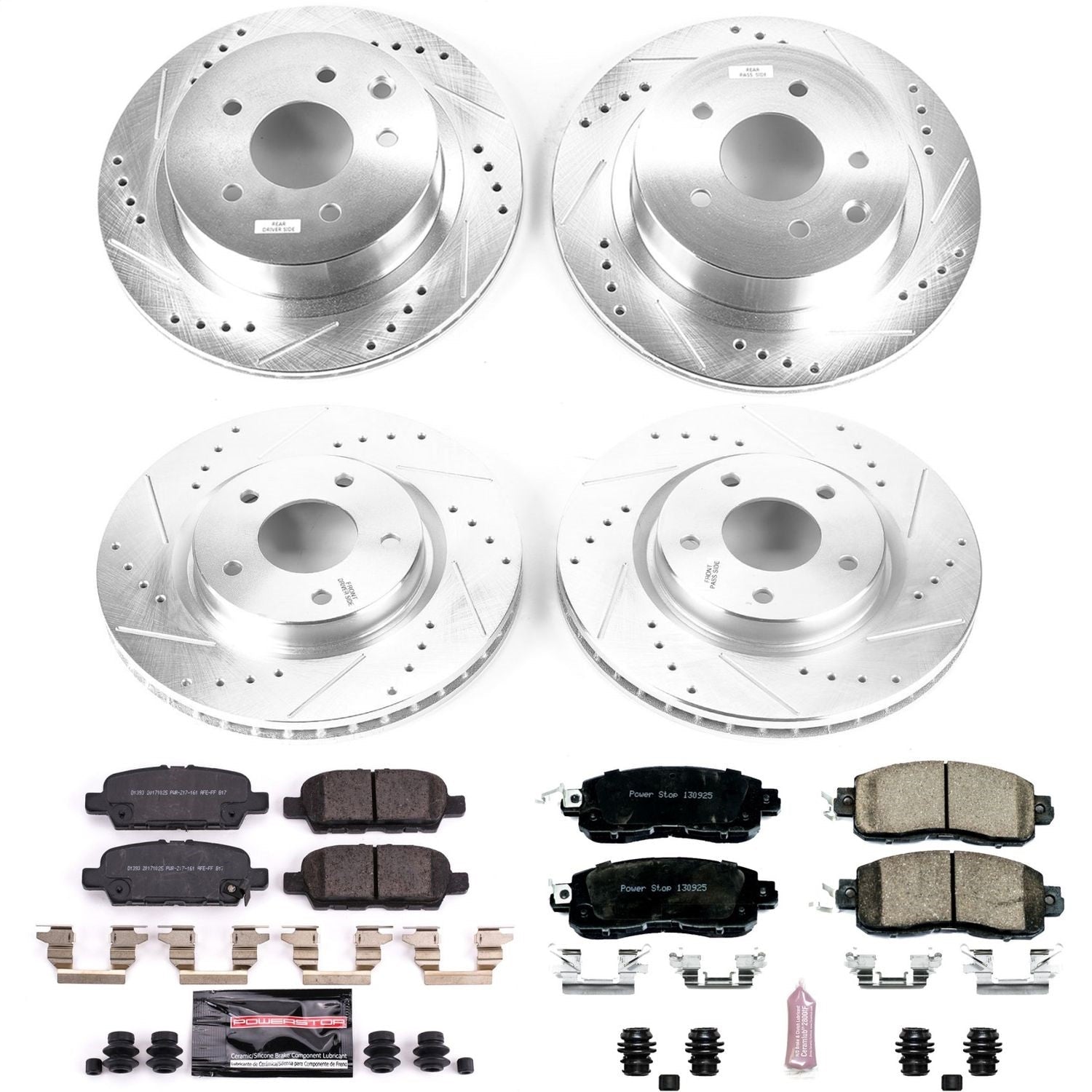 PowerStop Front & Rear Z23 Evolution Sport Brake Kit | Nissan Leaf (14-17) (K8288)