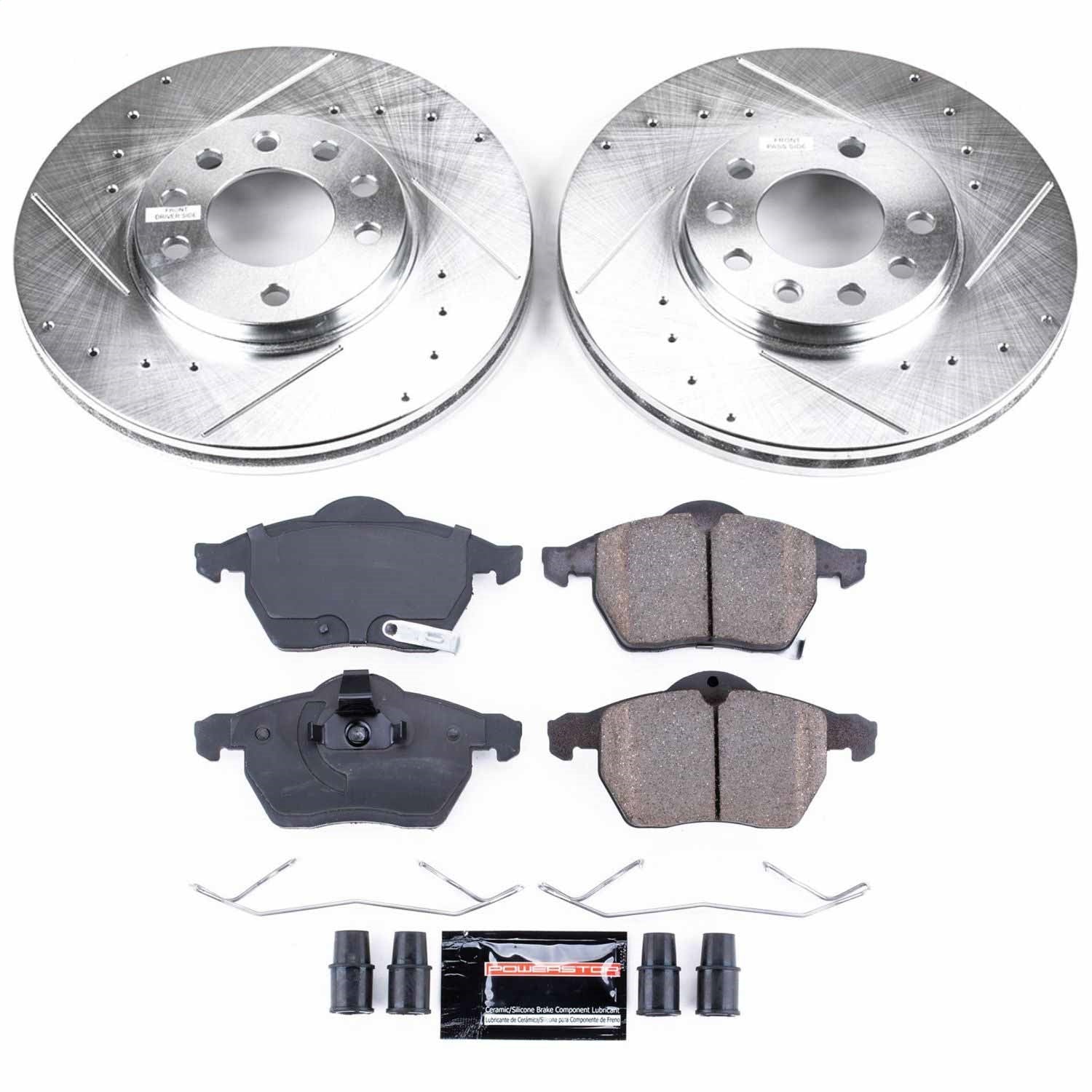 PowerStop Front Z23 Evolution Sport Brake Kit | Saab 9-3 (99-03) (K834)