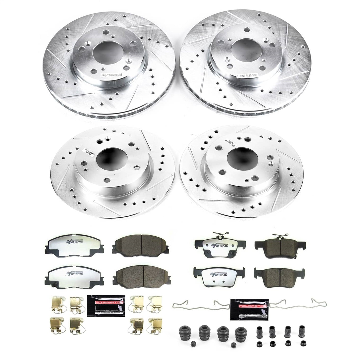 PowerStop Front and Rear Z26 Street Brake Kit | Honda Civic (22) (K8343-26)
