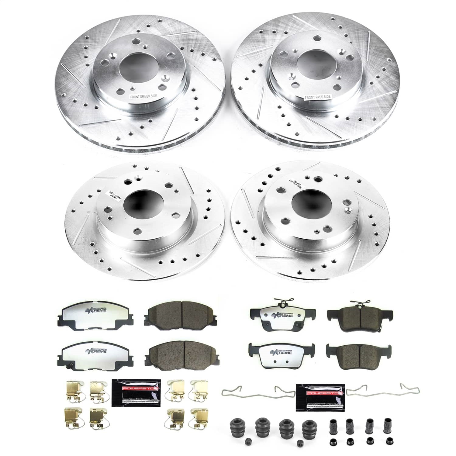 PowerStop Front and Rear Z26 Street Brake Kit | Honda Civic (22) (K8343-26)