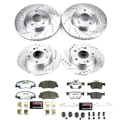 PowerStop Front and Rear Z26 Street Brake Kit | Honda Civic (22) (K8343-26)