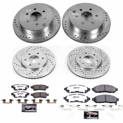PowerStop Front & Rear Z36 Truck & Tow Brake Kit | Nissan Frontier (19) (K8357-36)