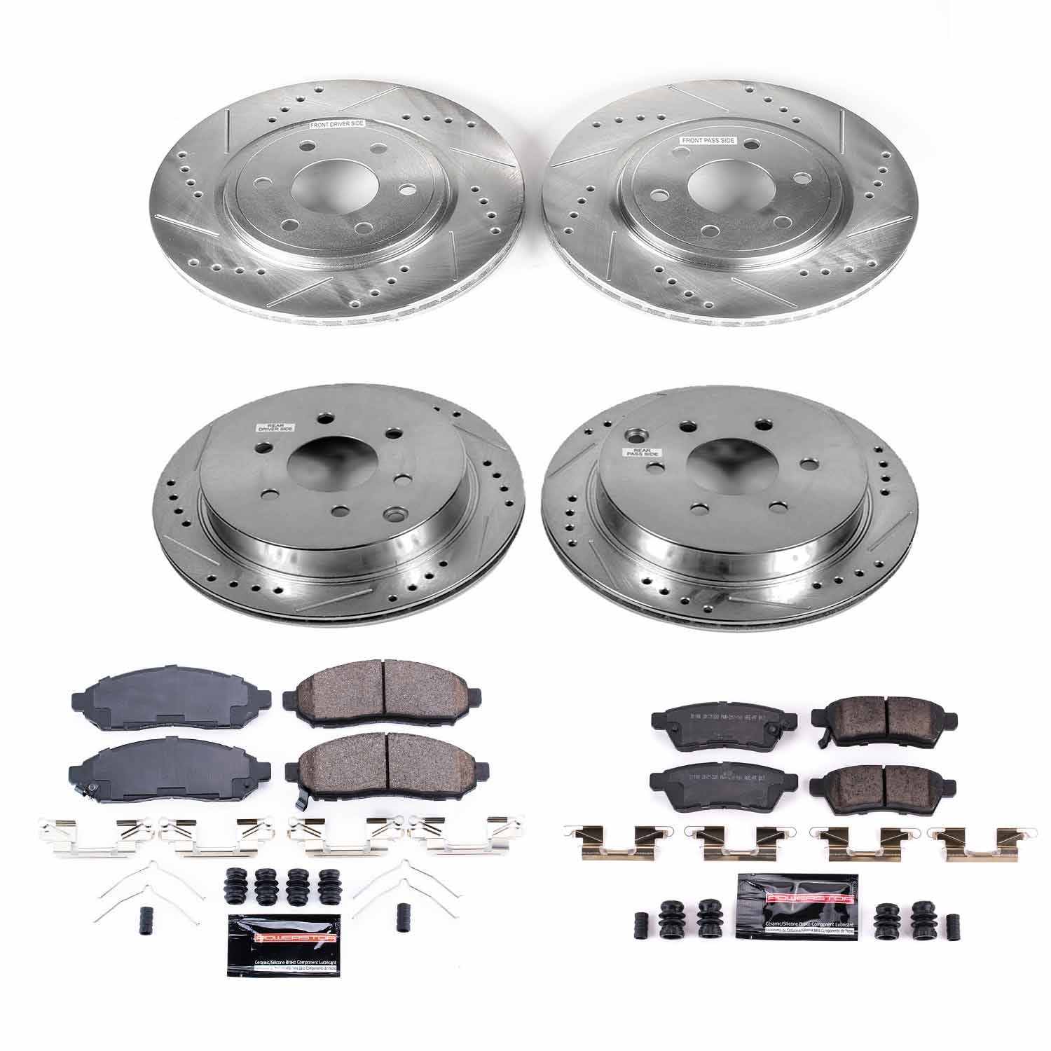 PowerStop Front & Rear Z23 Evolution Sport Brake Kit | Nissan Frontier (19) (K8358)