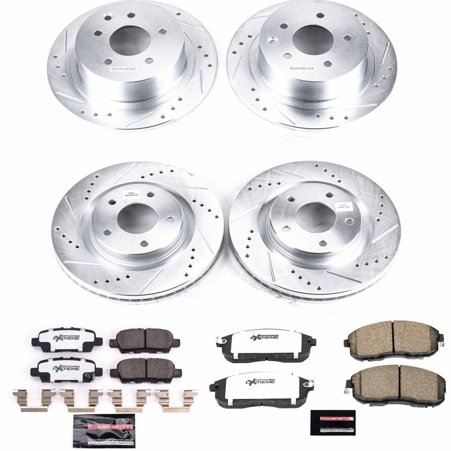 PowerStop Front & Rear Z26 Street Warrior Brake Kit | Nissan Sentra (19) (K8360-26)