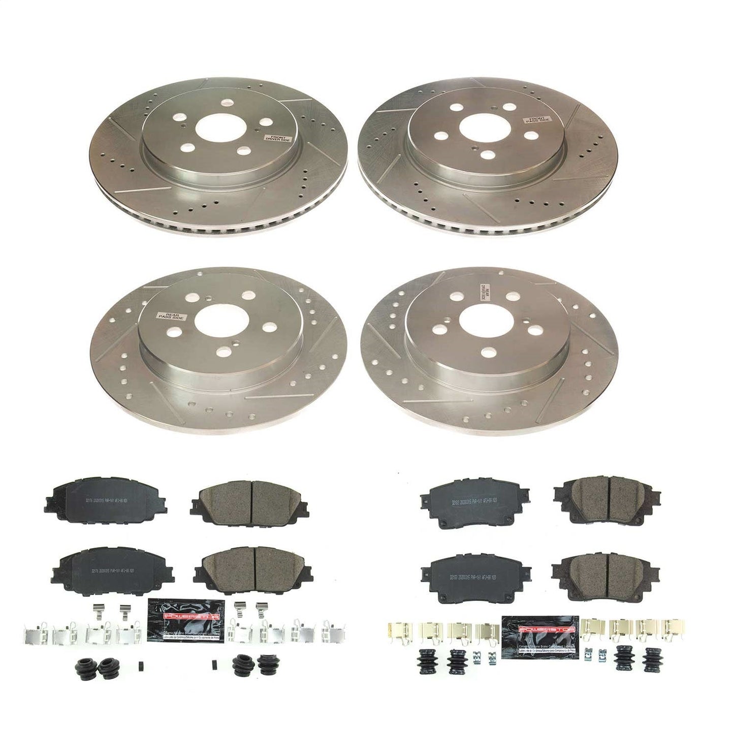 PowerStop Z23 Evolution Sport Front & Rear Brake Kit | Toyota Corolla (19) (K8362)