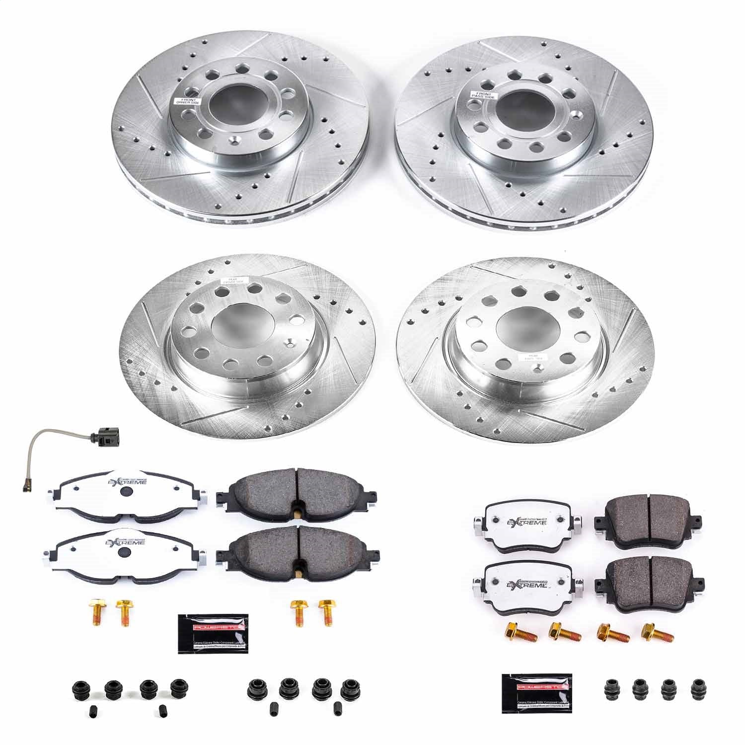 PowerStop Front & Rear Z26 Street Warrior Brake Kit | Volkswagen Golf (19) (K8363-26)
