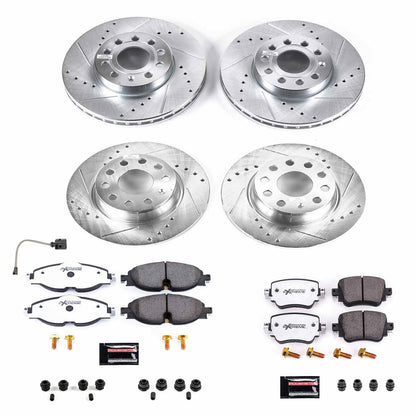 PowerStop Front & Rear Z26 Street Warrior Brake Kit | Volkswagen Golf (19) (K8363-26)
