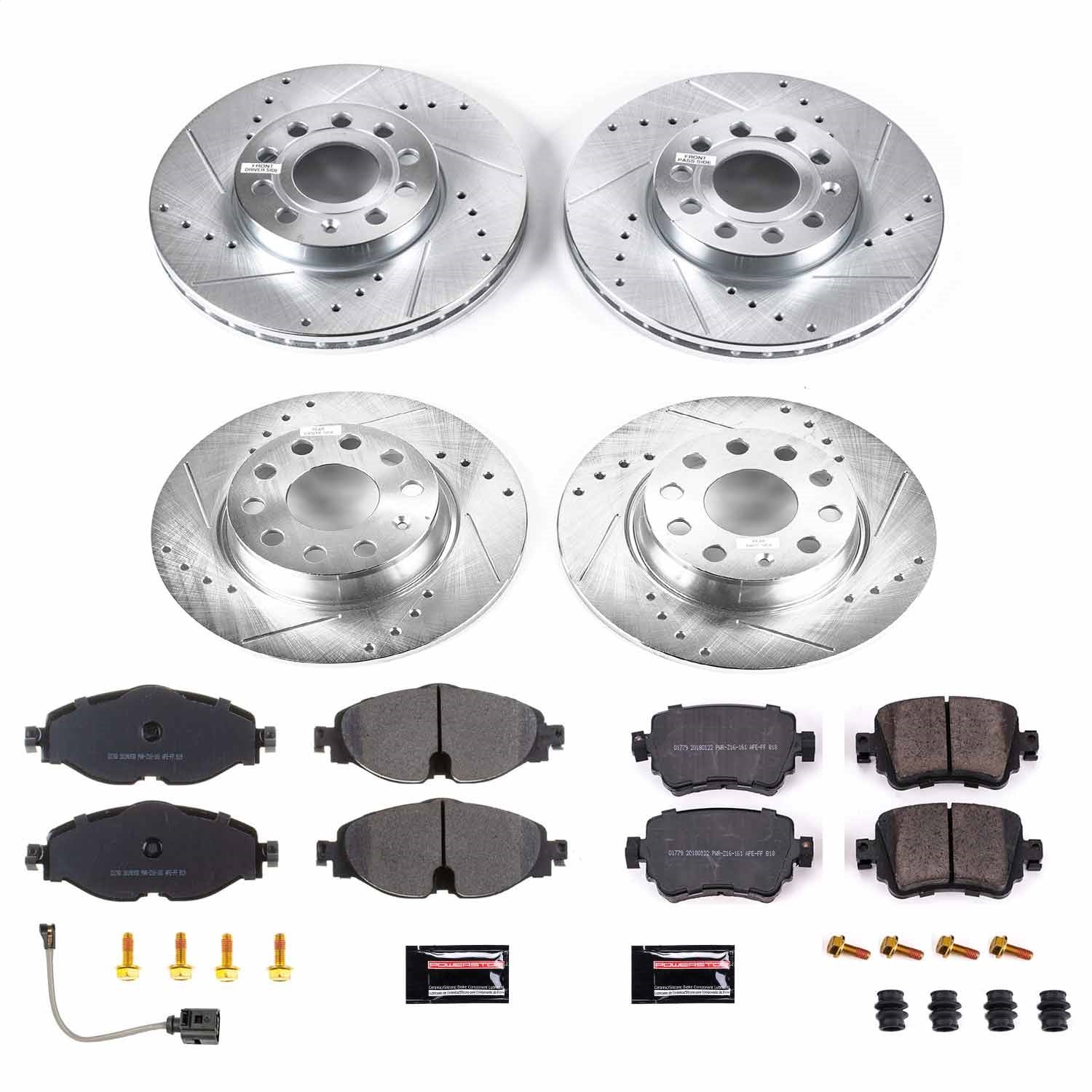 PowerStop Front & Rear Z23 Evolution Sport Brake Kit | Volkswagen Golf (19) (K8363)