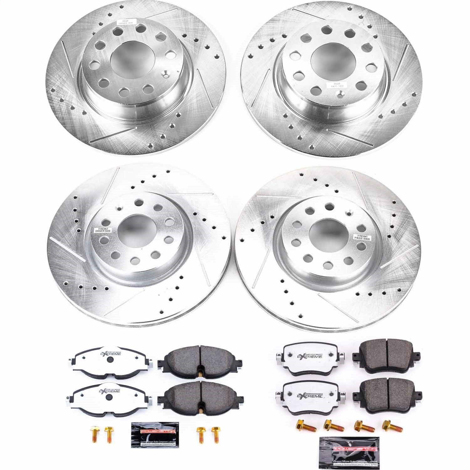 PowerStop Front & Rear Z26 Street Warrior Brake Kit | Volkswagen Golf Alltrack (19) (K8364-26)