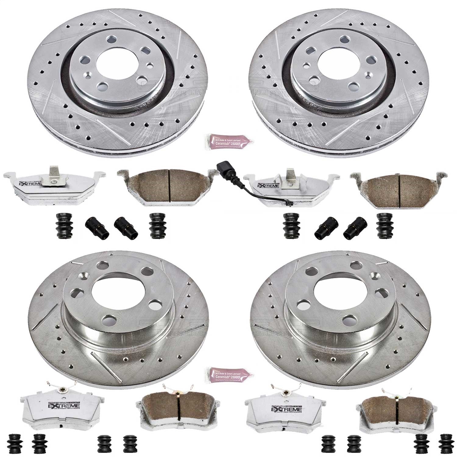 PowerStop Front & Rear Z26 Street Warrior Brake Kit | Volkswagen Beetle (99-06) (K840-26)
