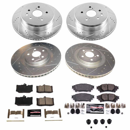 PowerStop Front & Rear Z26 Street Warrior Brake Kit | Lexus GS350 (13-19) (K8453-26)