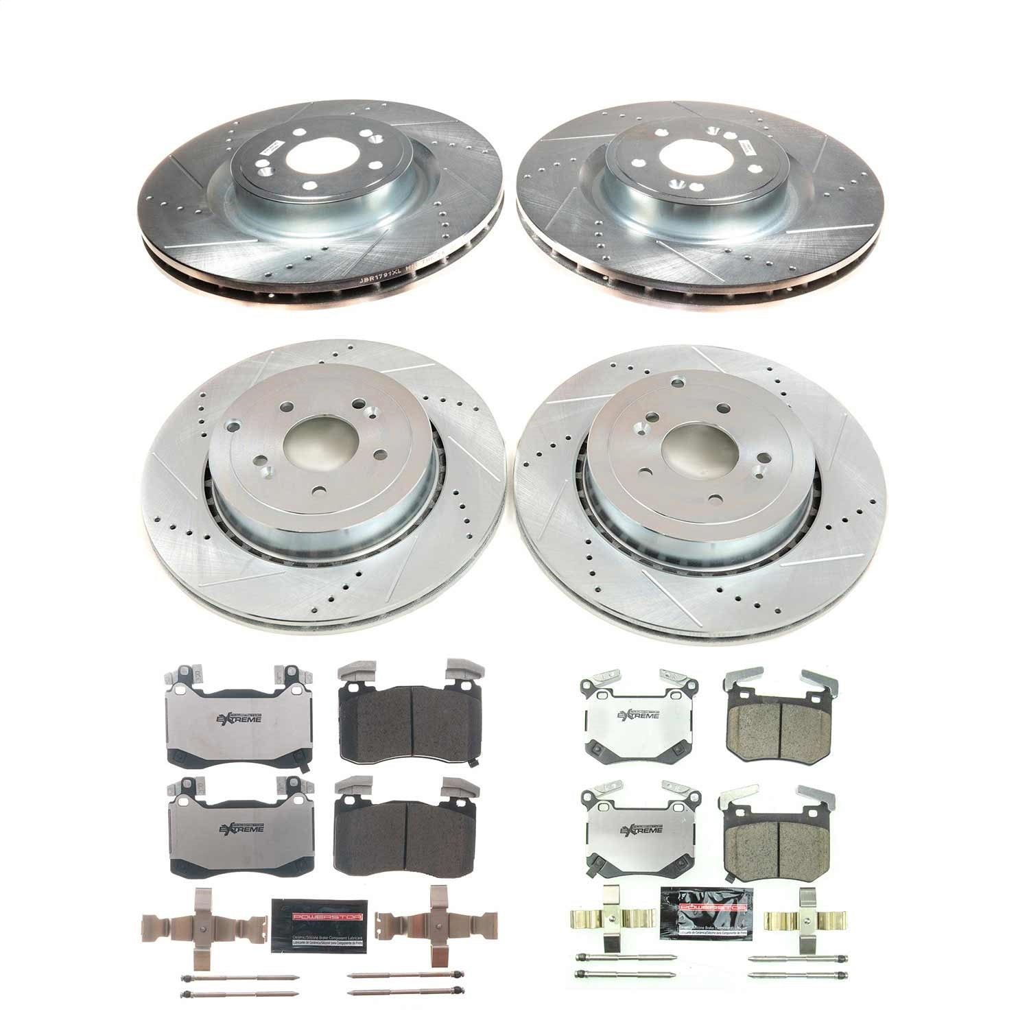 PowerStop Front and Rear Z26 Street Brake Kit | Kia Stinger 2018–2021 (K8510-26)