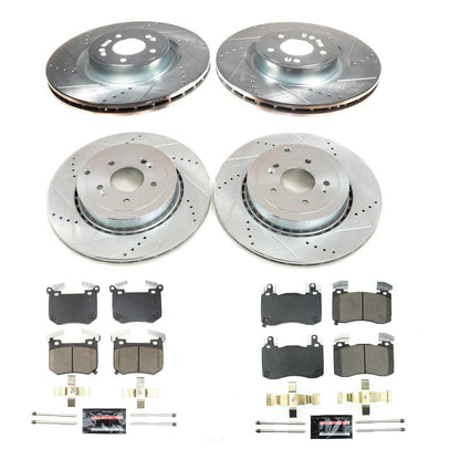 PowerStop Front & Rear Z23 Evolution Sport Brake Pads w/ Hardware | Kia Stinger (2018–2020) / Genesis G70 (2019–2021) (K8510)