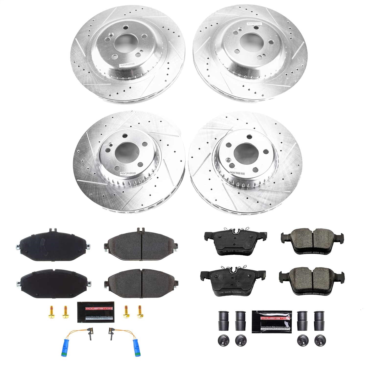 PowerStop Front & Rear Z23 Evolution Sport Brake Kit | Mercedes-Benz C300 (2019–2020) (K8546)