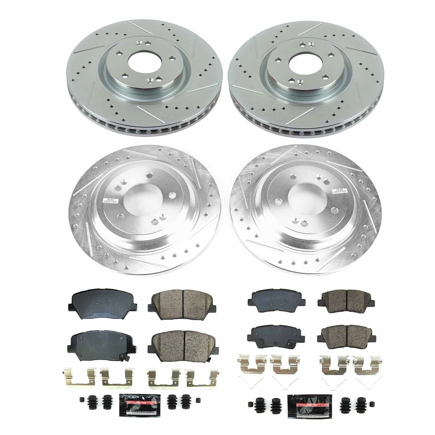 PowerStop Front & Rear Z23 Evolution Brake Kit | Hyundai Nexo (2019–2021) (K8612)