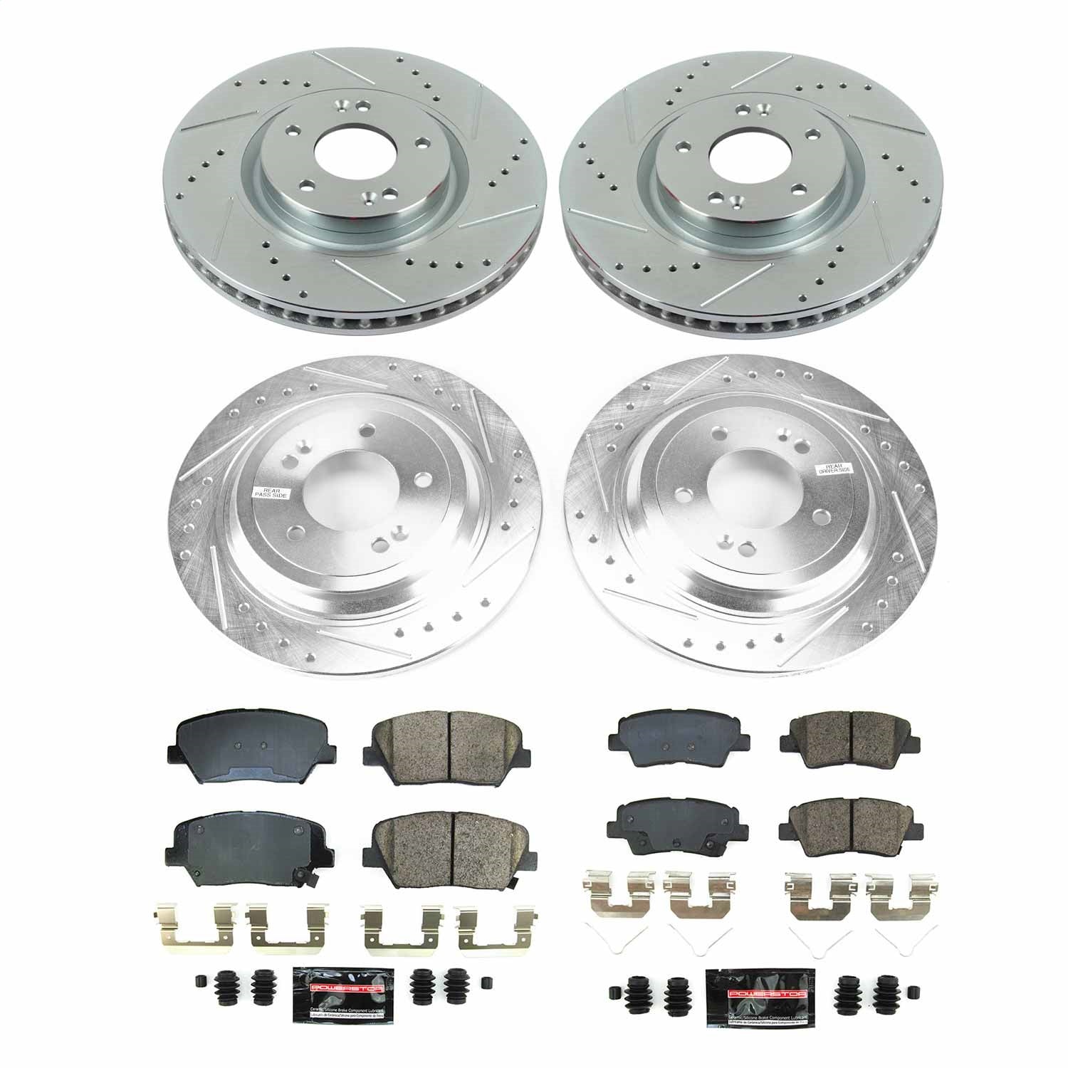 PowerStop Front & Rear Z23 Evolution Brake Kit | Hyundai Nexo (2019–2021) (K8612)