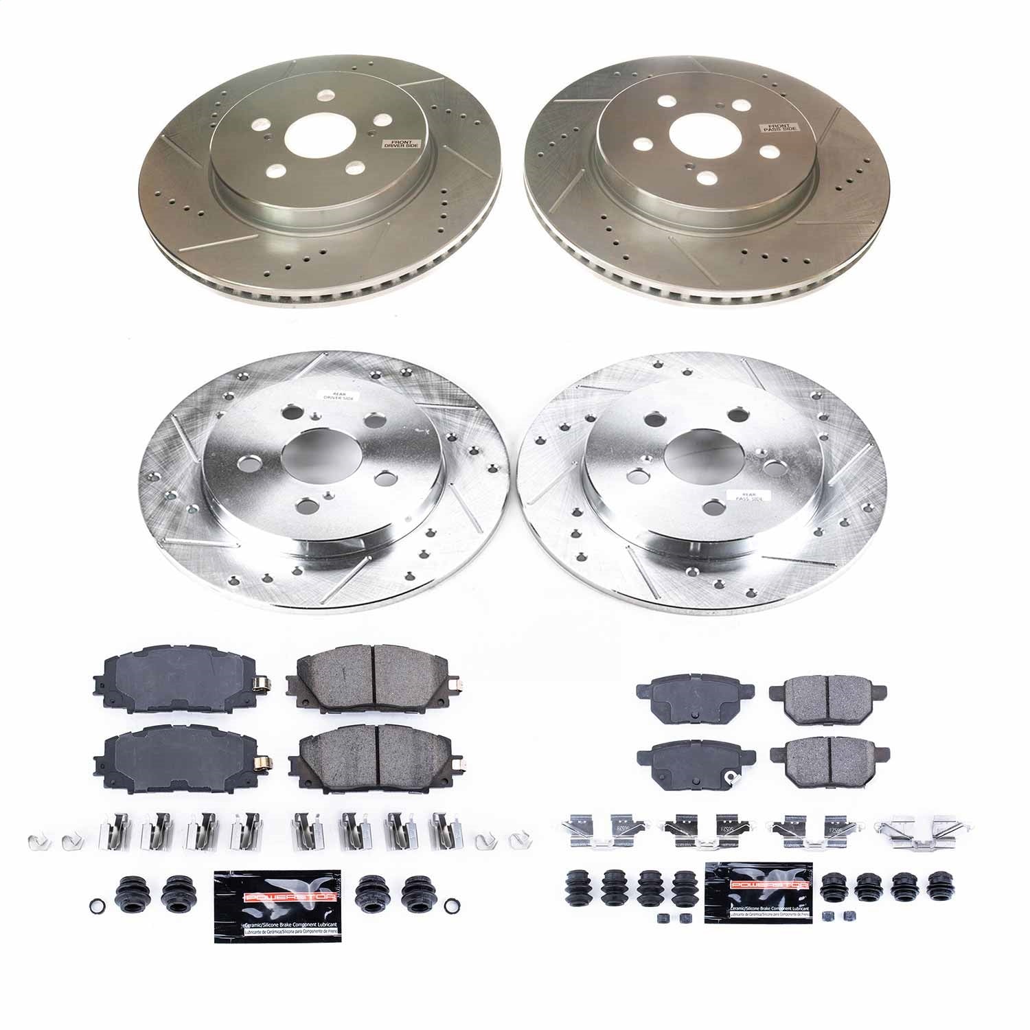 PowerStop Front and Rear Z23 Evolution Brake Kit | Toyota Prius Prime 2020–2022 (K8634)
