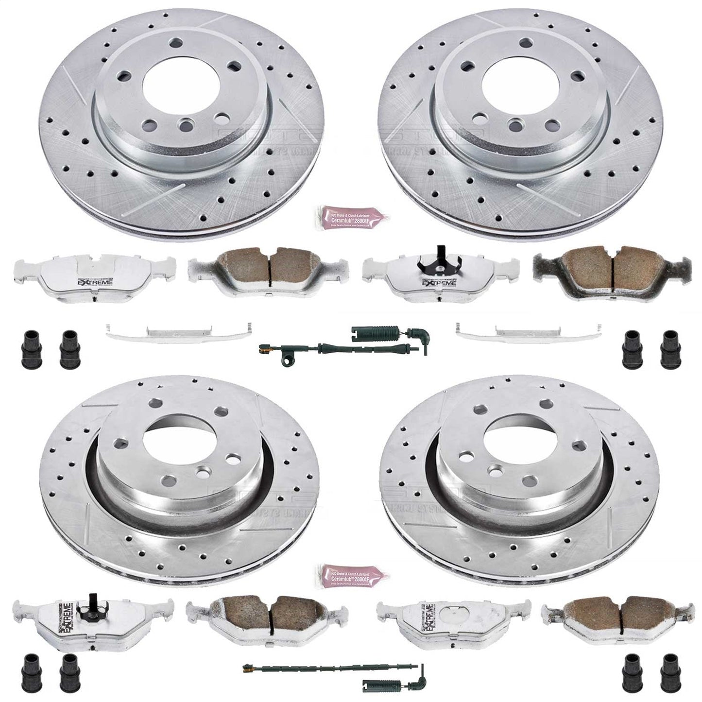 PowerStop Front & Rear Z26 Street Warrior Brake Kit | BMW 323i (2000) (K871-26)
