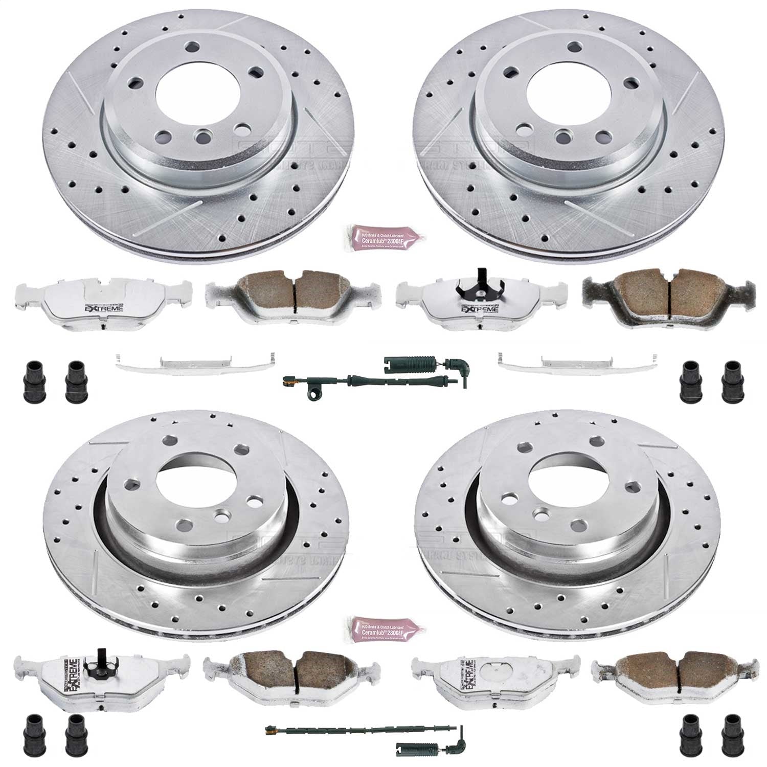 PowerStop Front & Rear Z26 Street Warrior Brake Kit | BMW 323i (2000) (K871-26)