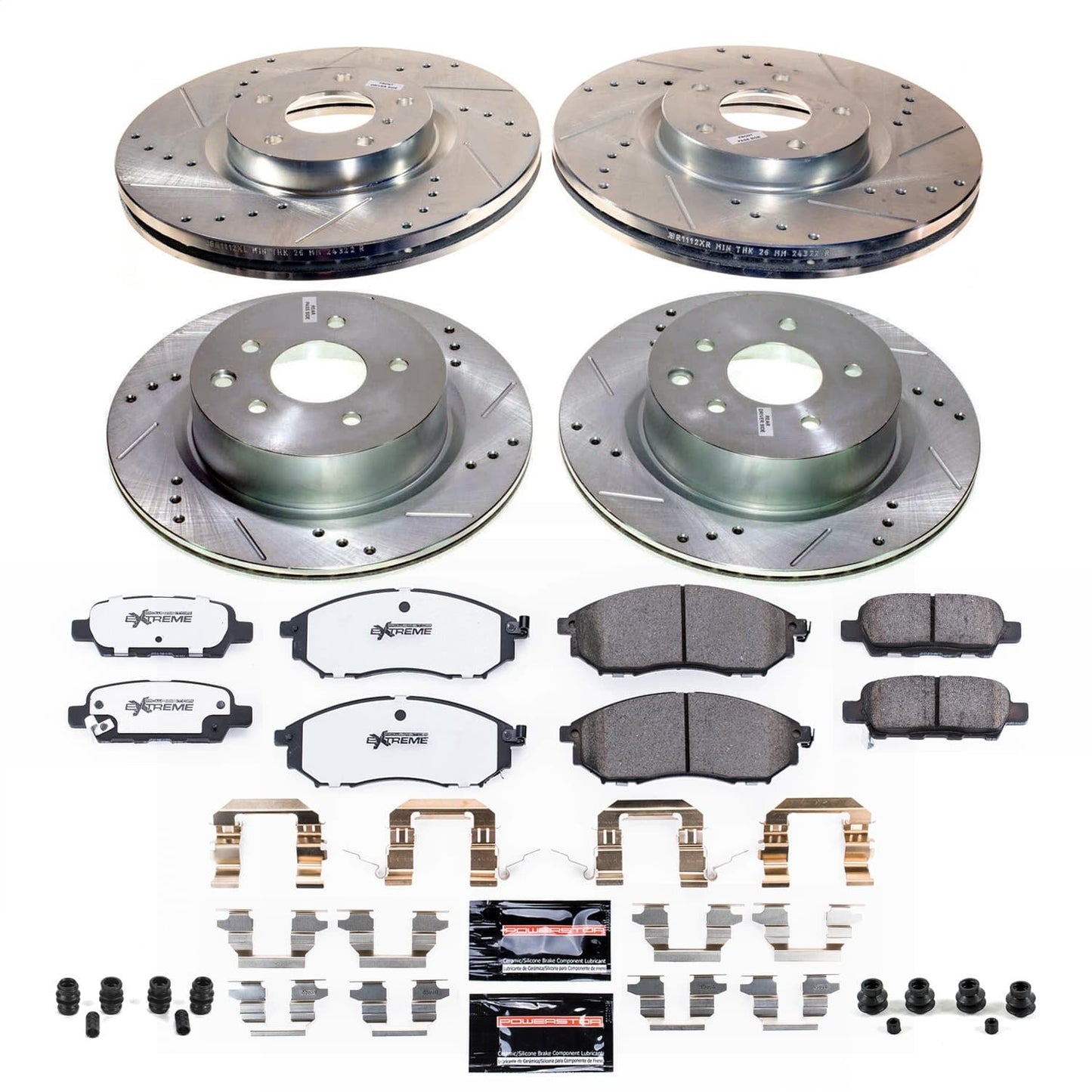 PowerStop Front and Rear Z26 Street Brake Kit | Infiniti EX35 (2008–2009) (K9065-26)