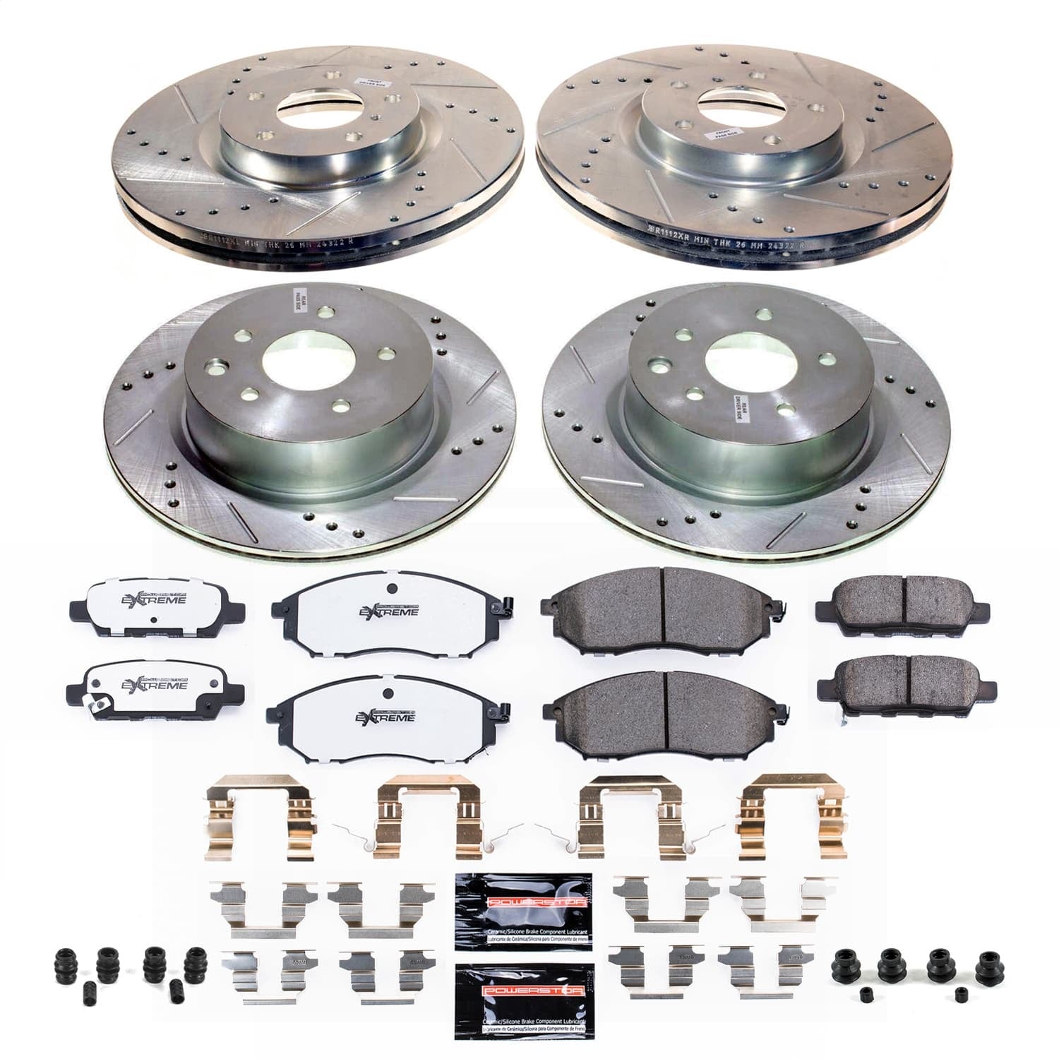 PowerStop Front and Rear Z26 Street Brake Kit | Infiniti EX35 (2008–2009) (K9065-26)