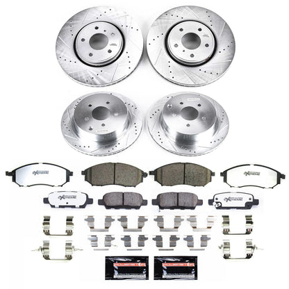 PowerStop Front and Rear Z26 Street Brake Kit | Infiniti FX35 (2009) (K9135-26)