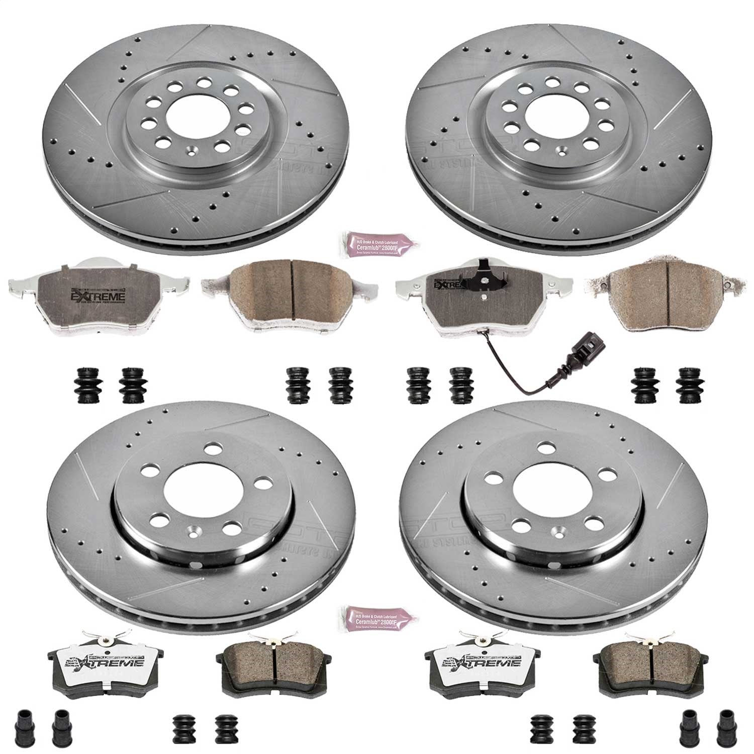 PowerStop Front & Rear Z26 Street Warrior Brake Kit | Audi TT Quattro (2000–2006) (K916-26)