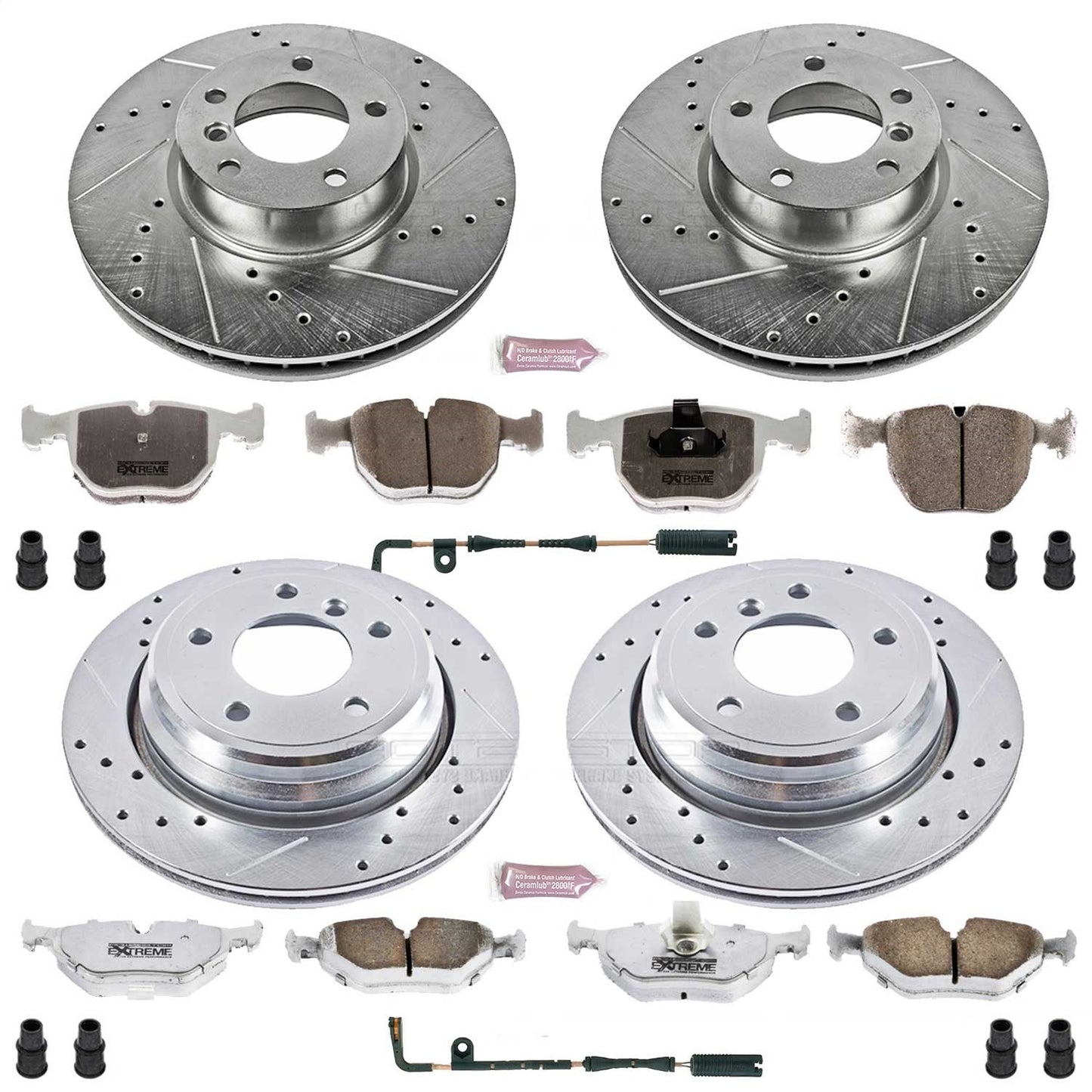 PowerStop Front & Rear Z26 Street Warrior Brake Kit | BMW 540i (2000–2003) (K946-26)
