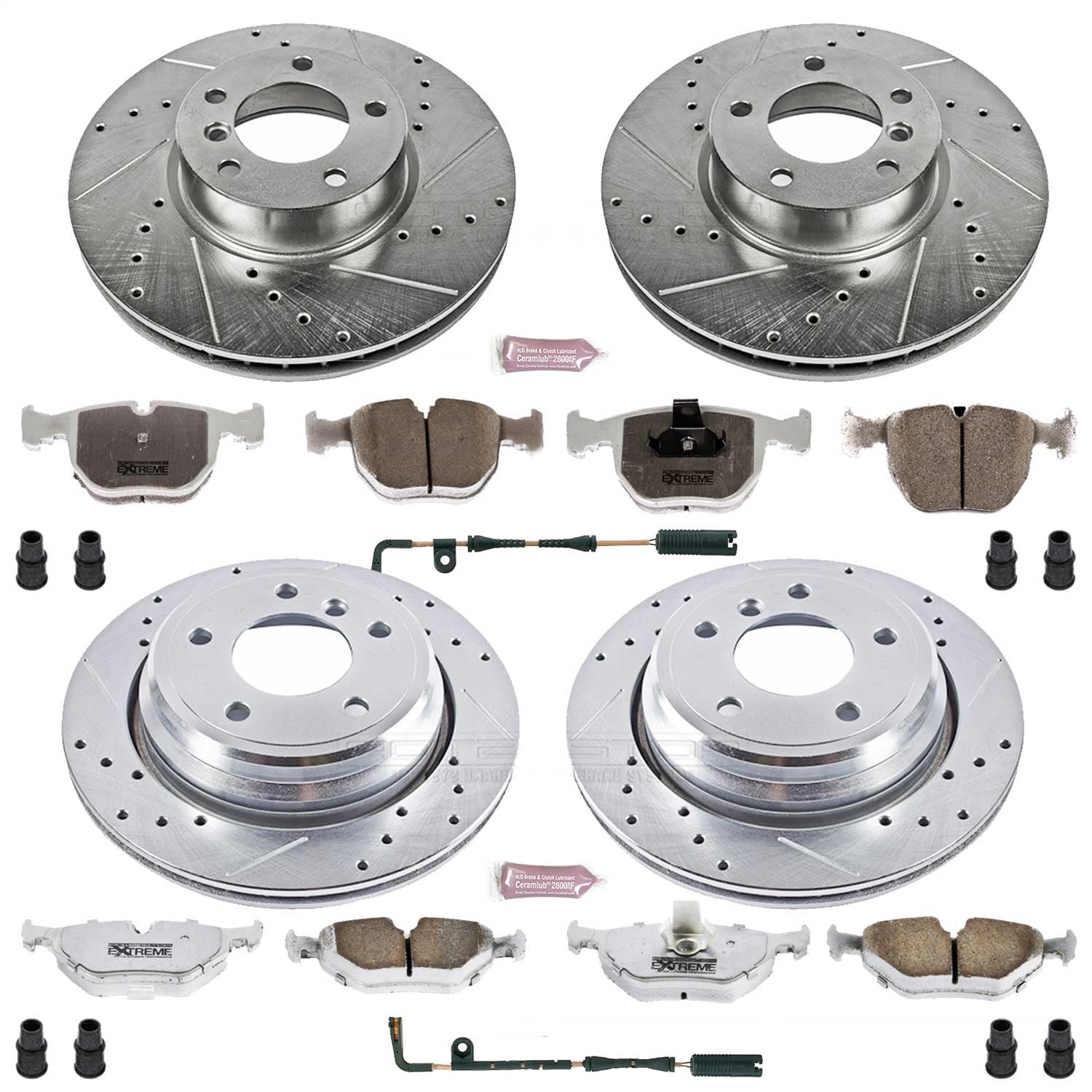 PowerStop Front & Rear Z26 Street Warrior Brake Kit | BMW 540i (2000–2003) (K946-26)