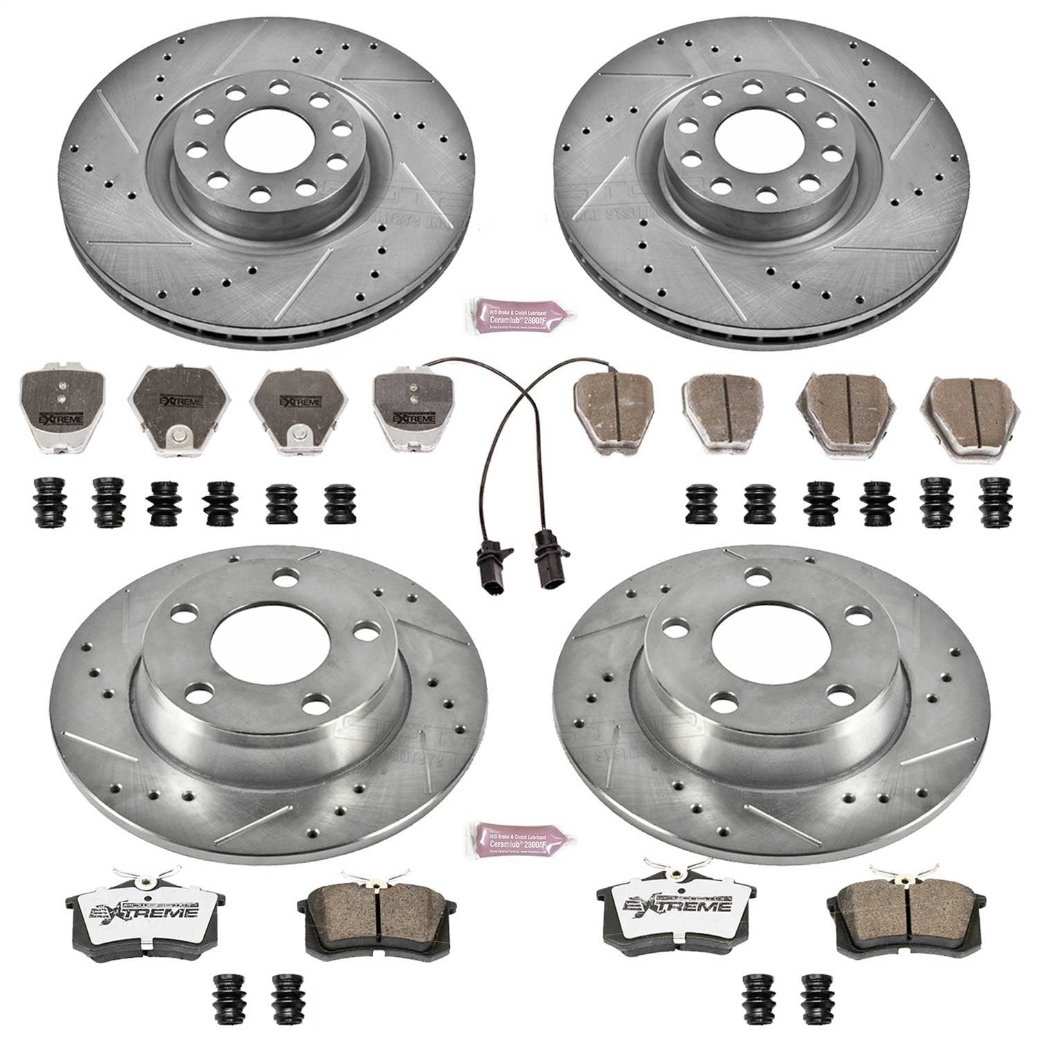 PowerStop Front & Rear Z26 Street Warrior Brake Kit | Audi A6 Quattro (2002–2004) (K950-26)