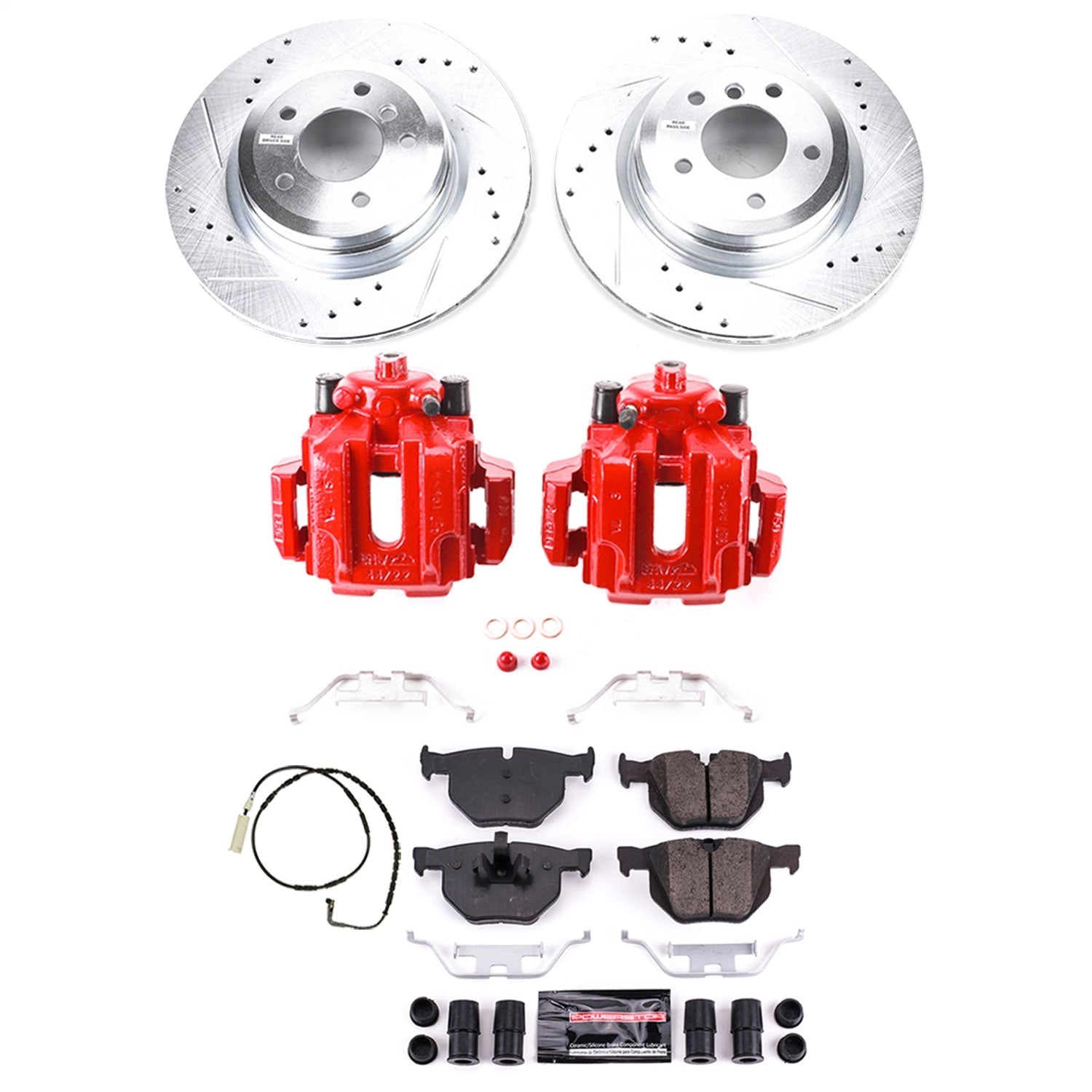 PowerStop Rear Z23 Evolution Sport Brake Kit w/ Calipers | BMW 330i (2006) (KC045)