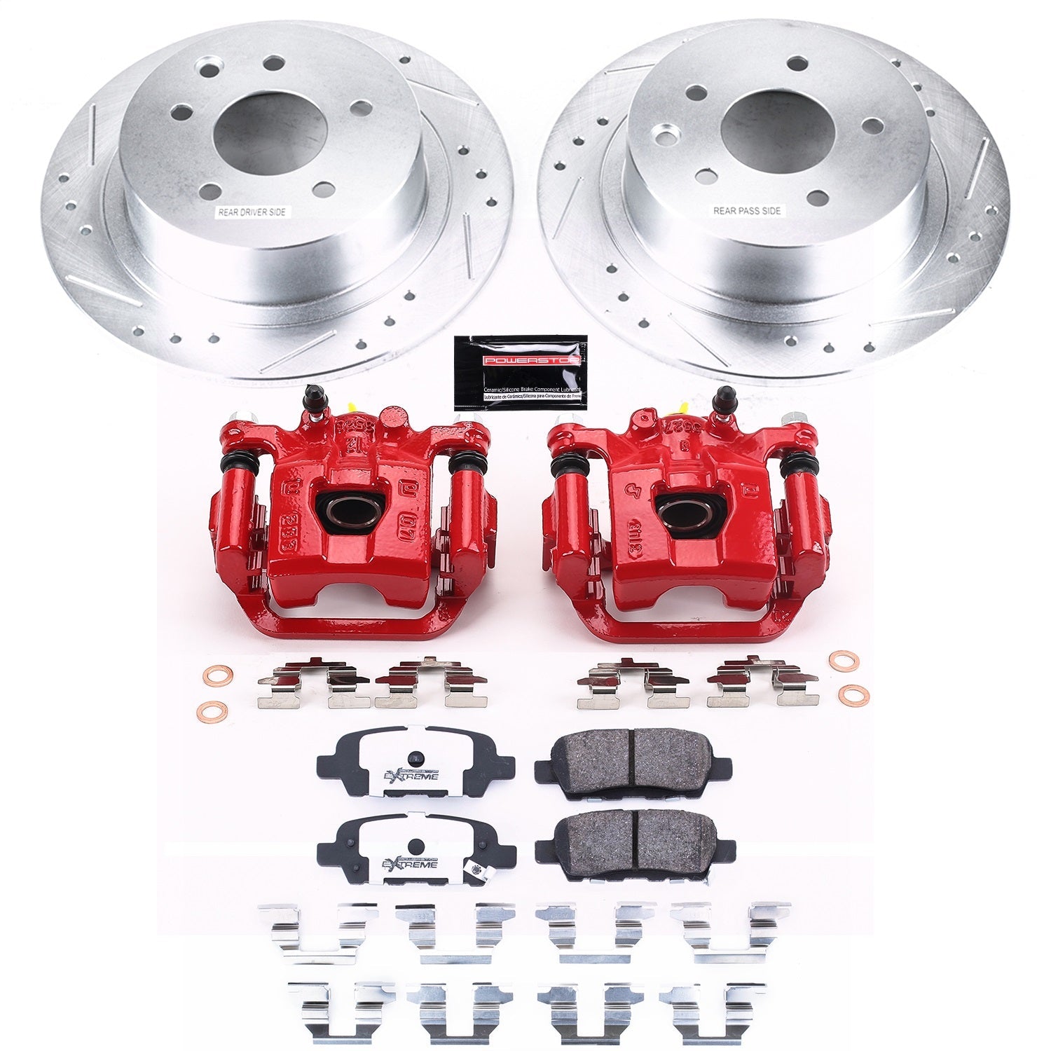 PowerStop Rear Z26 Street Warrior Brake Kit w/ Calipers | Nissan Sentra (2007–2010) (KC098B-26)