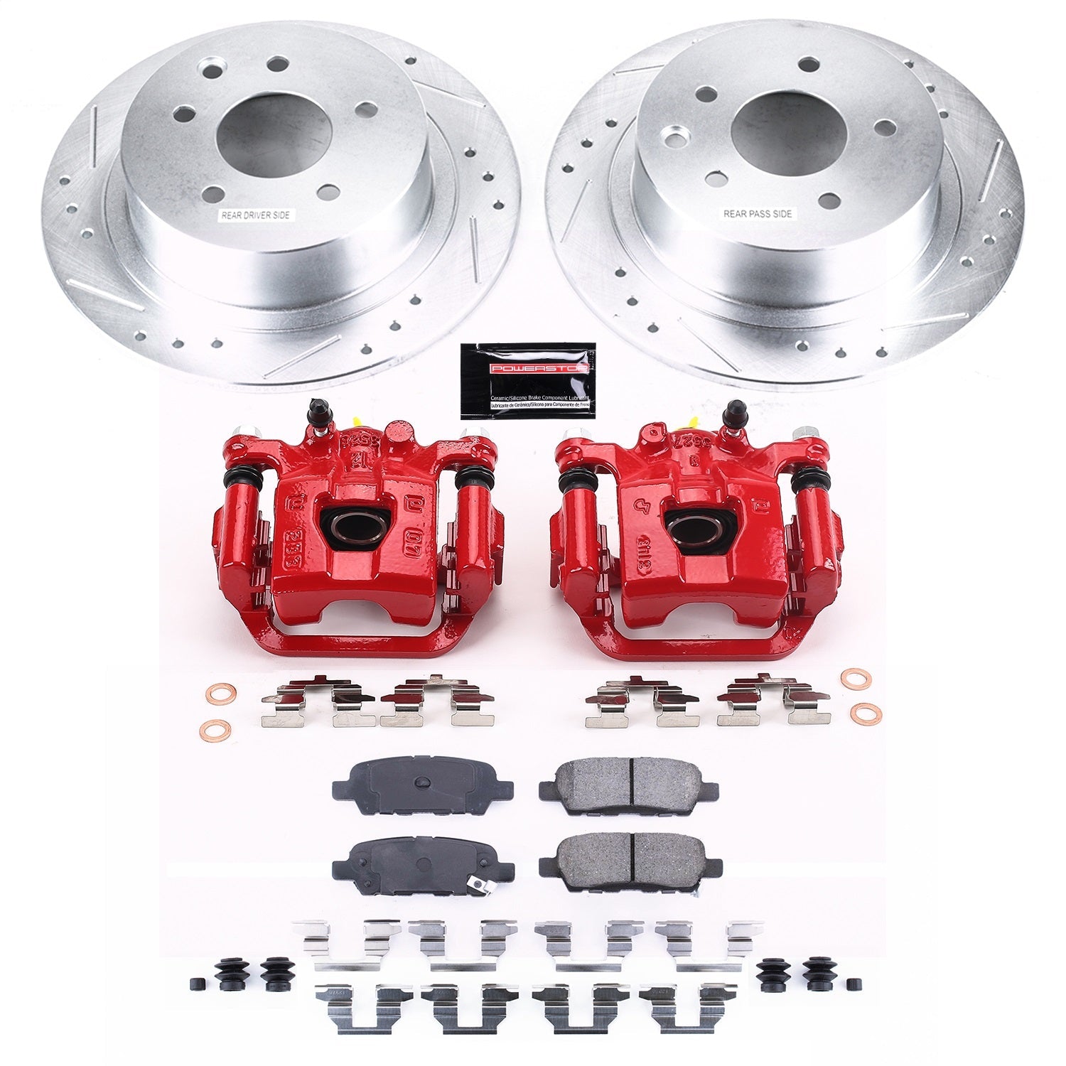 PowerStop Rear Z23 Evolution Sport Brake Kit w/ Calipers | Nissan Sentra (2007–2010) (KC098B)