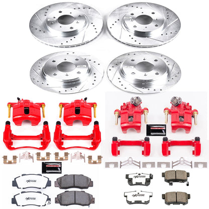 PowerStop Front & Rear Z26 Street Warrior Brake Kit w/ Calipers | Honda Prelude (1993–1996) (KC1038-26)