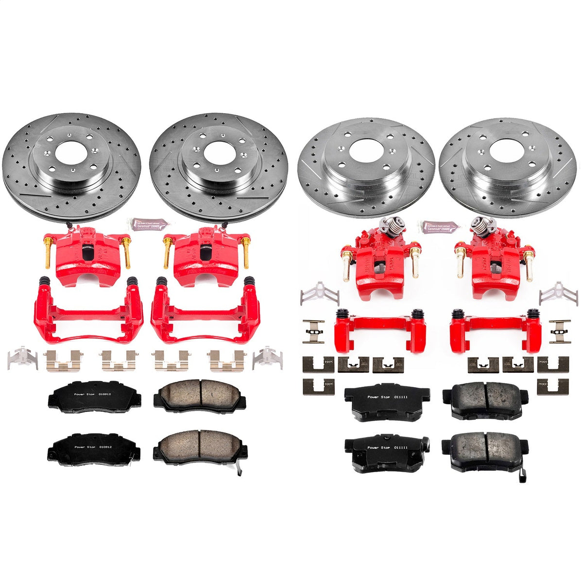 PowerStop Front & Rear Z23 Evolution Sport Brake Kit w/ Calipers | Honda Prelude (1993–1996) (KC1038)