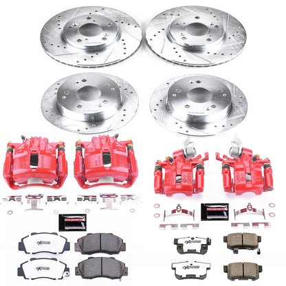 PowerStop Front & Rear Z26 Street Warrior Brake Kit w/ Calipers | Honda Accord 1998–2002 (KC1042-26)