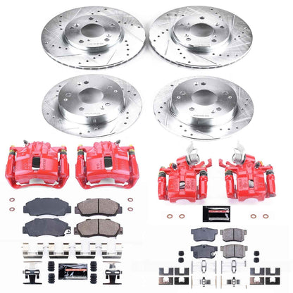 PowerStop Front & Rear Z23 Evolution Sport Brake Kit w/ Calipers | Honda Accord (1998–2002) (KC1042)