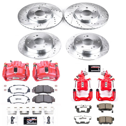 PowerStop Front & Rear Z26 Street Warrior Brake Kit w/ Calipers | Honda Accord 1998–2002 (KC1042A-26)
