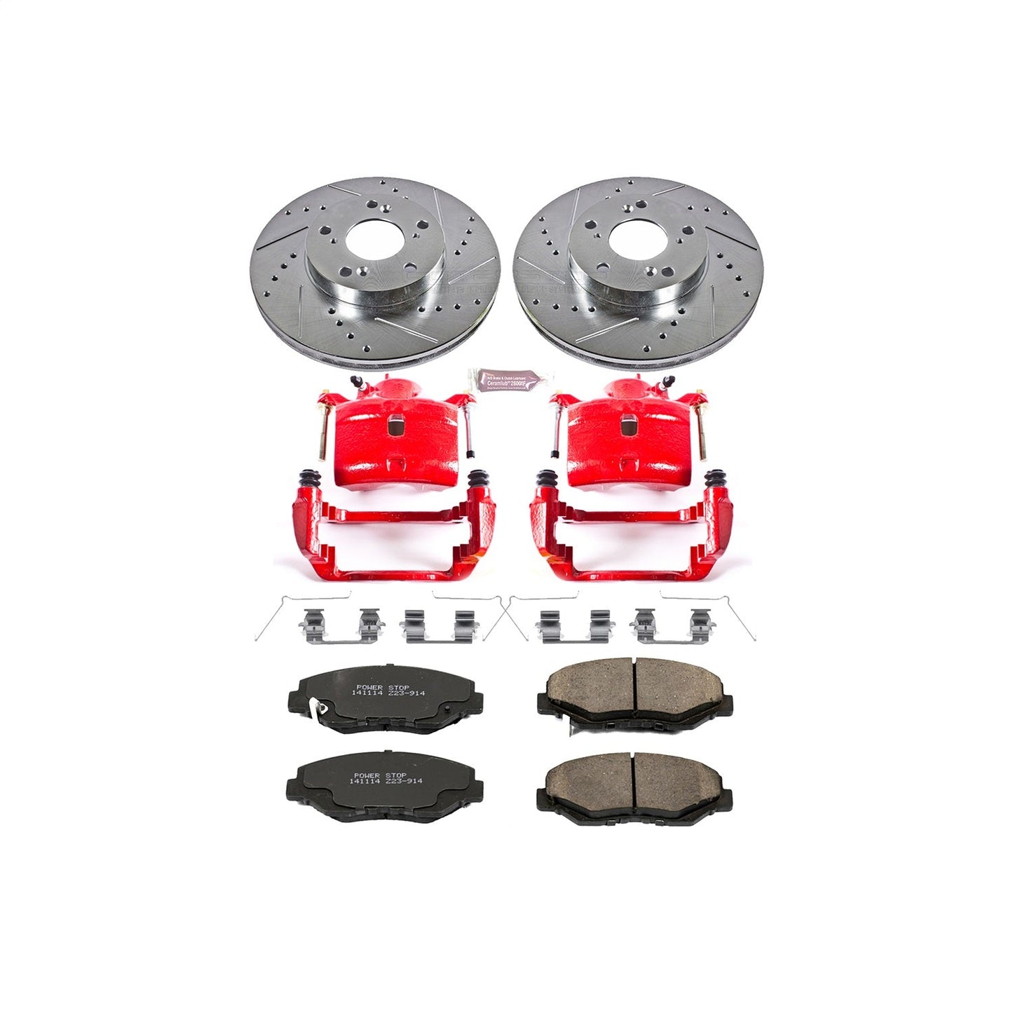 PowerStop Front Z23 Evolution Sport Brake Kit w/ Calipers | Honda CR-V (2002–2004) (KC1043)