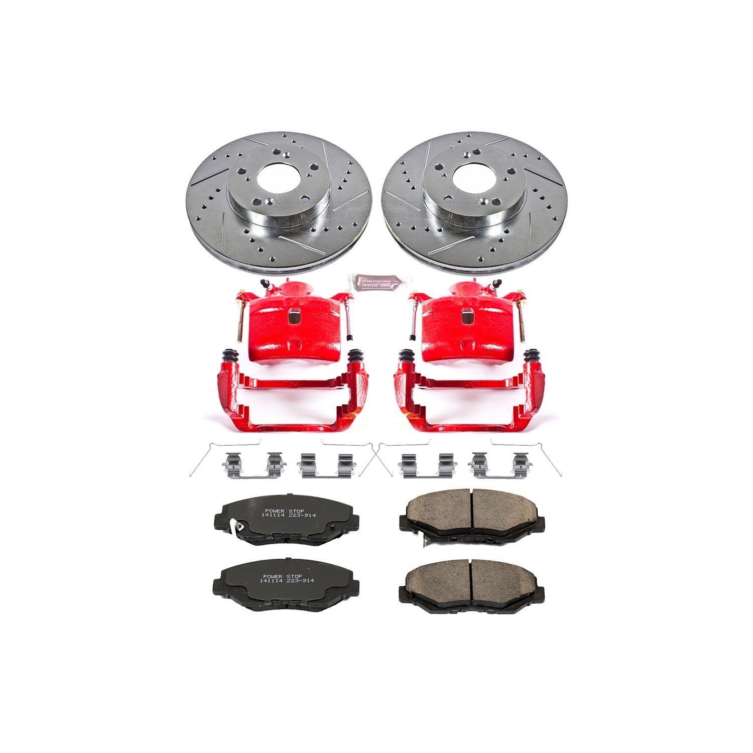 PowerStop Front Z23 Evolution Sport Brake Kit w/ Calipers | Honda CR-V (2002–2004) (KC1043)