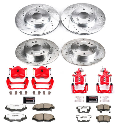 PowerStop Front & Rear Z26 Street Warrior Brake Kit w/ Calipers | Honda Accord (2003–2007) (KC1047-26)